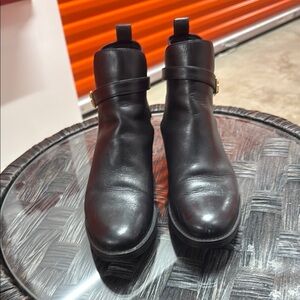 Burberry Black Leather Ankle Boots